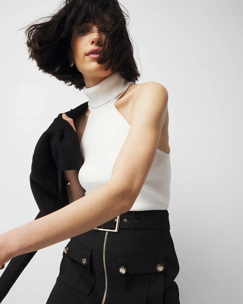 Petite Halter Turtleneck Sweater