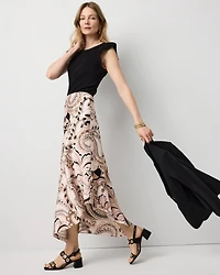 Petite Satin Slip Midi Skirt