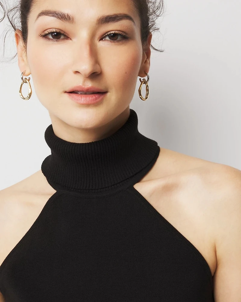Petite Halter Turtleneck Sweater