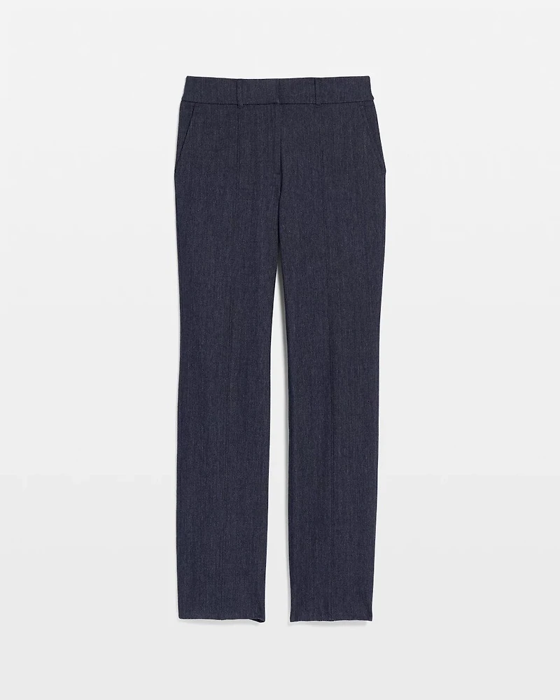 High-Rise Straight Leg Denim-Look Pant