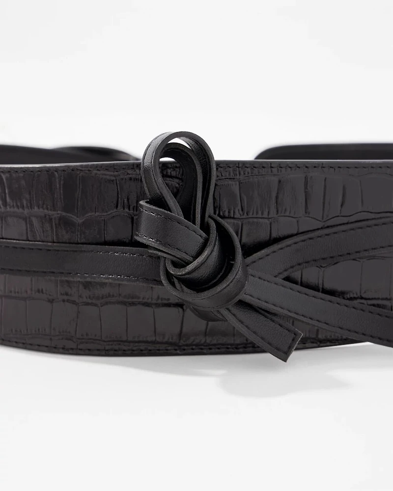 Faux Croc Obi Belt