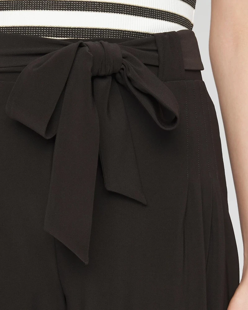 Pleated Matte Jersey Shorts