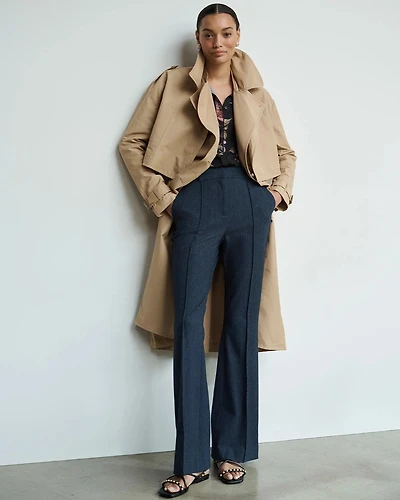 High Rise Denim-Look Piper Flare