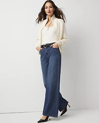 Wool-Blend Zip-Front Cardigan