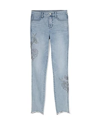 High-Rise Ball Chain Embroidered Skinny Jeans