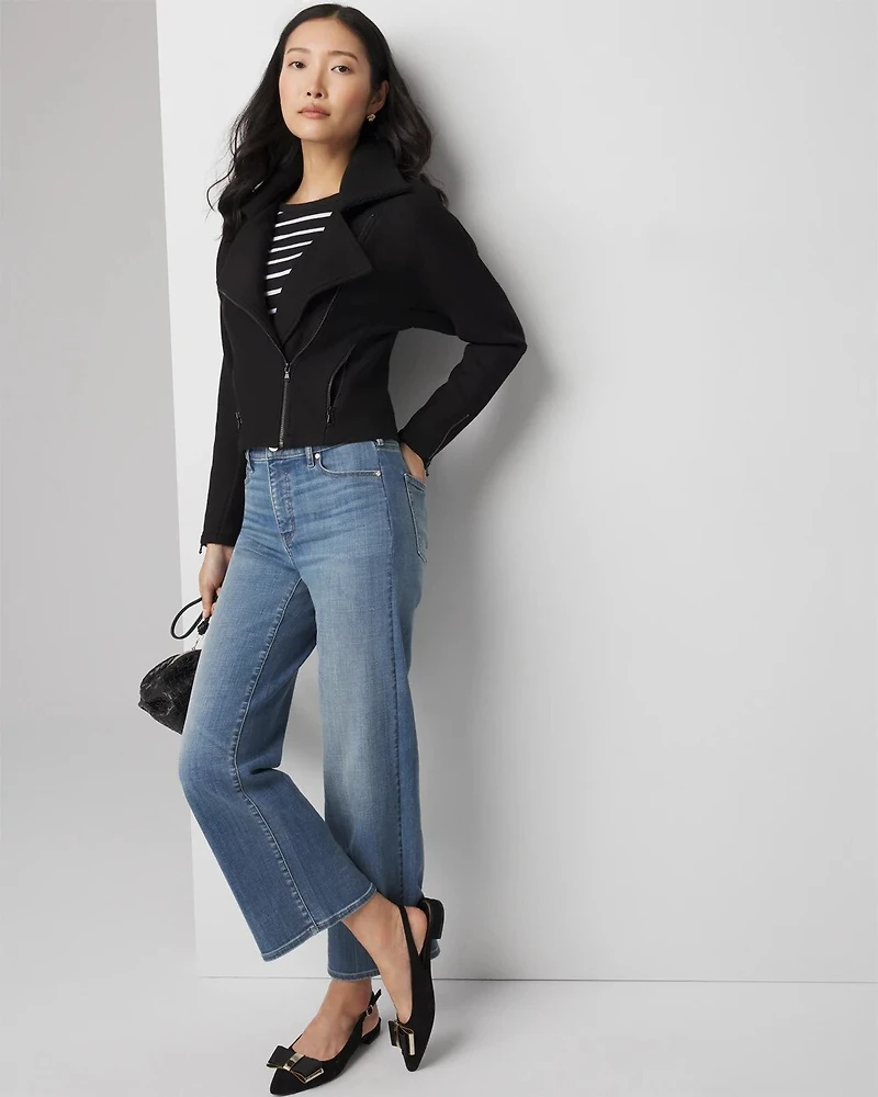 Asymmetrical Zipper Moto Sweater Jacket