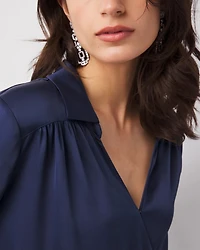 Satin Surplice Blouse