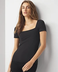 WHBMFORME™ Short Sleeve Square Neck Top