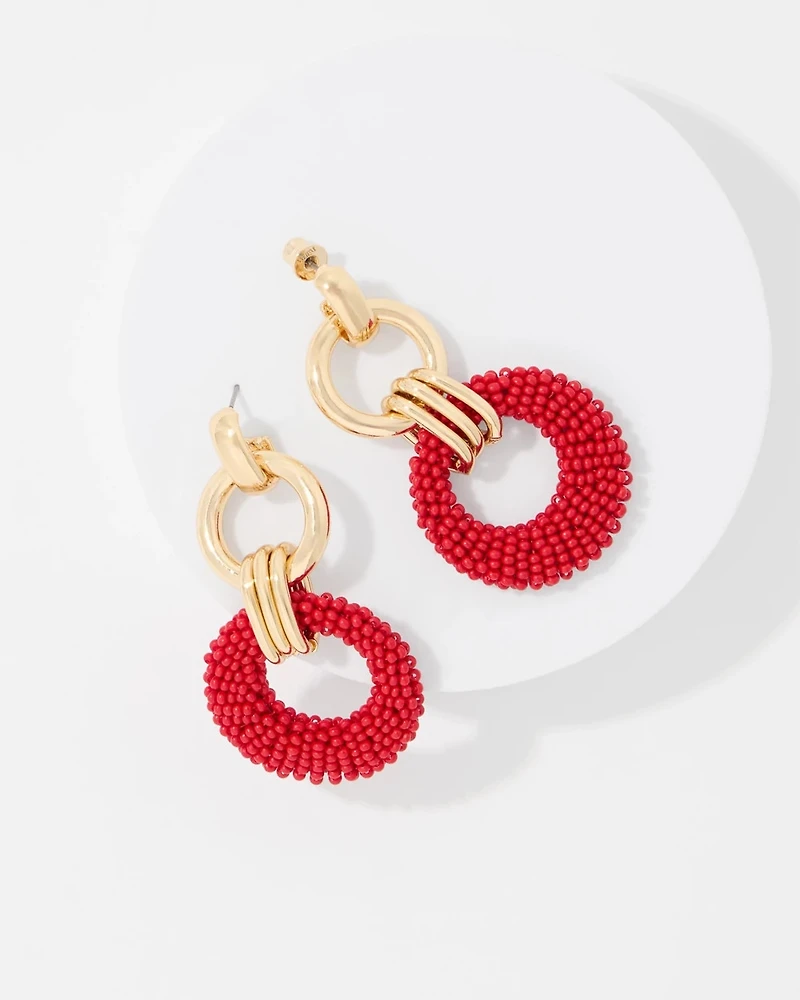Seed Bead Drop Earrings