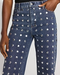 Extra High-Rise Studded Straight Leg Jean