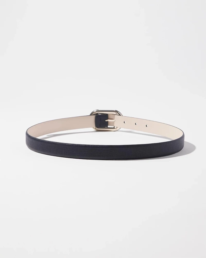 Round Buckle Narrow Belt