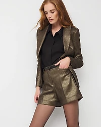 Shimmery High Rise Tailored Shorts
