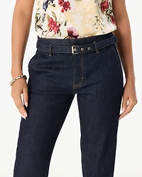 Cuffed High-Rise Straight Ankle Jean