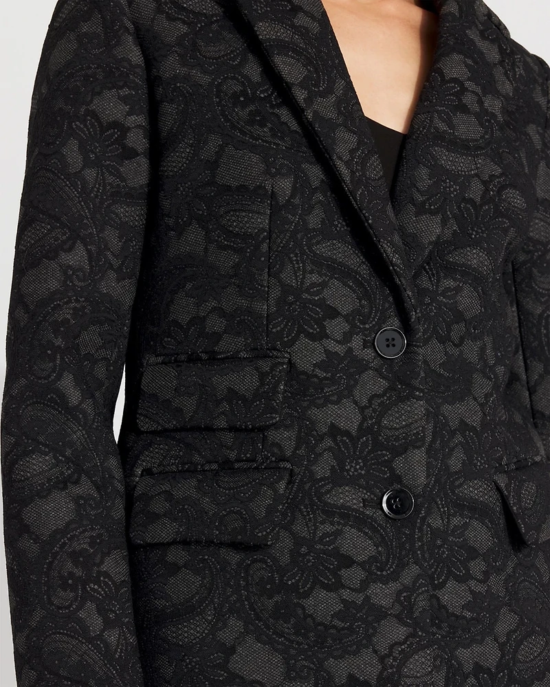 Lace Wool-Blend Melton Coat