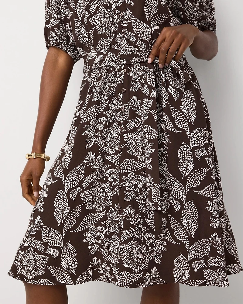 Petite Tie-Waist Mini Dress