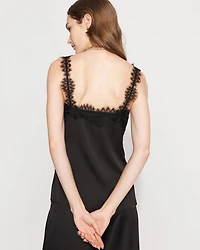 Lace Trimmed Satin Camisole
