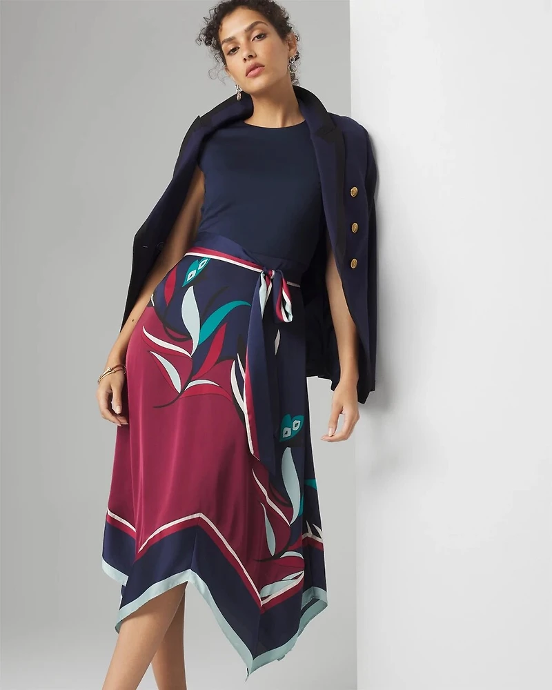 Handkerchief-Hem Midi Dress