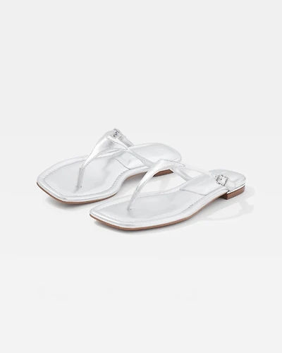 Silver Metallic Heel Sandal