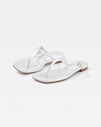 Silver Metallic Heel Sandal