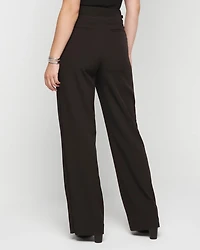 Buckle-Waist Wide-Leg Pant