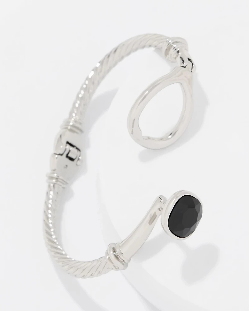 Black Glass Hinge Bracelet