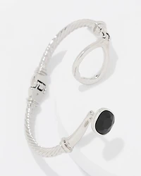 Black Glass Hinge Bracelet