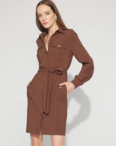 Long-Sleeve Utility Shirt Dress