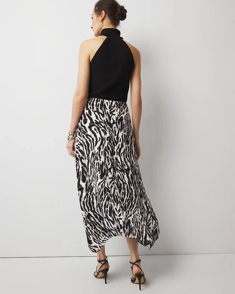 Petite Leopard Midi Skirt