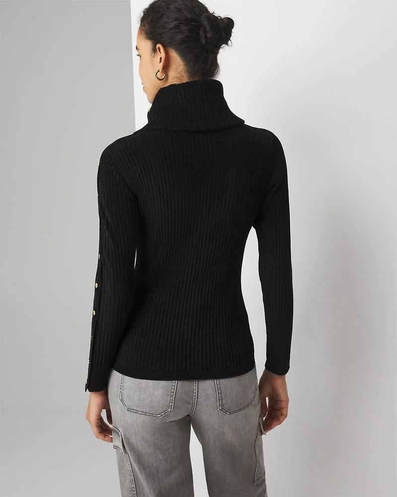 Chenille Button Sleeve Pullover