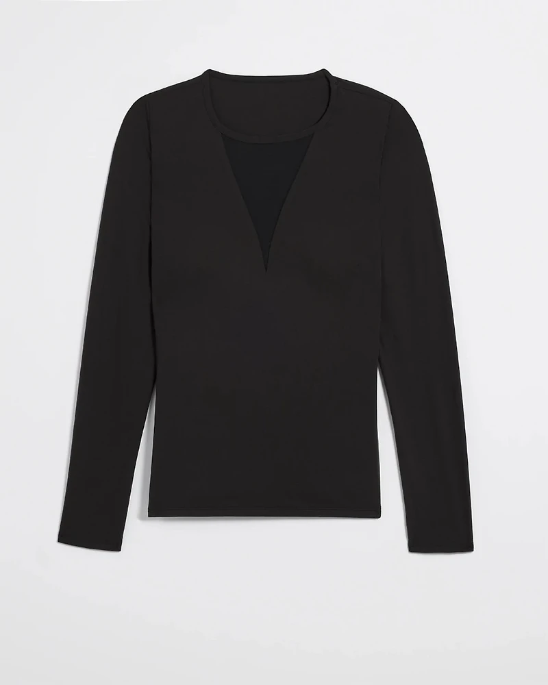 WHBM® FORME Long Sleeve Mesh Top