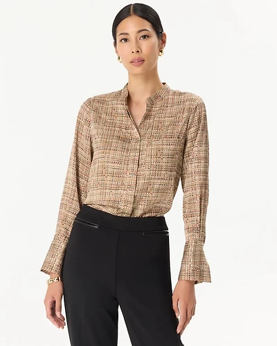 Pocket Detail Satin Shirt