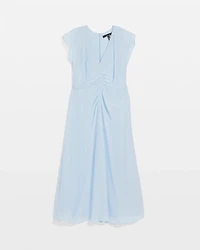 Petite Ruched Midi Dress