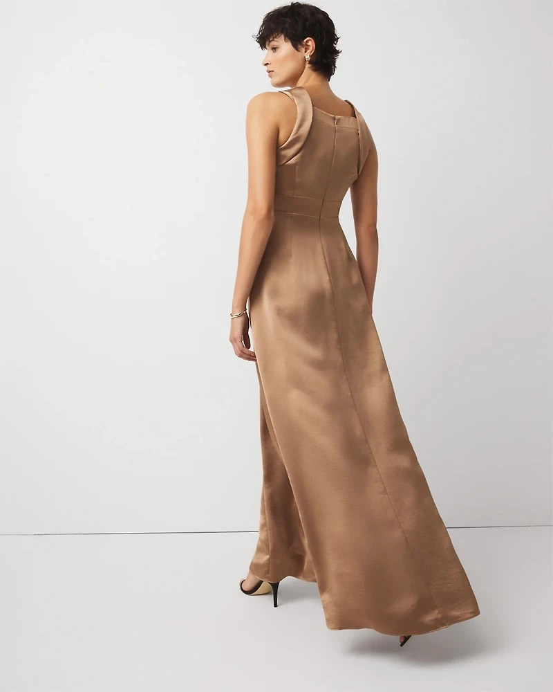 Sleeveless Satin Gown
