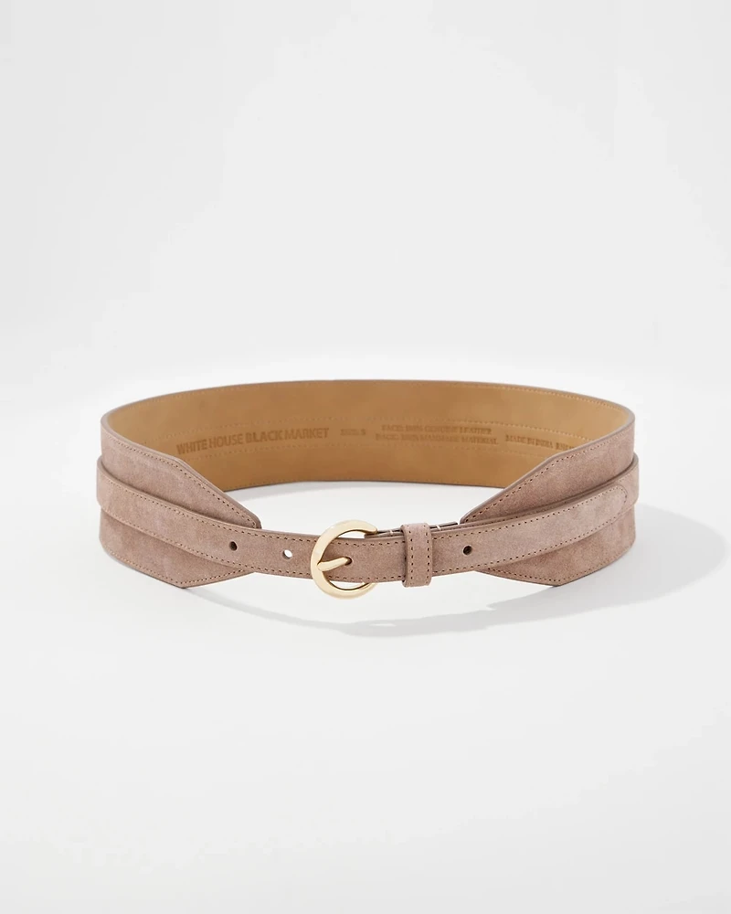 Faux Suede Wide Belt