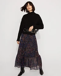 Paisley Chiffon Maxi Skirt