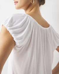 Shirred Scoop Neck Top