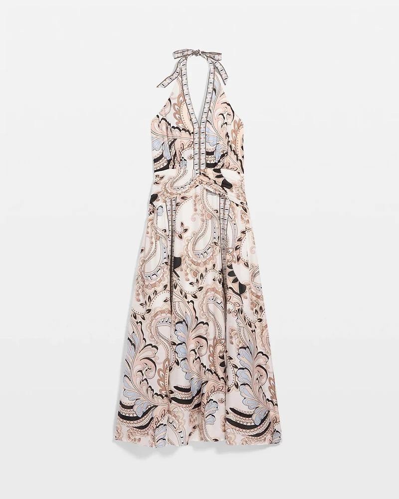 Halter-Tie Maxi Dress