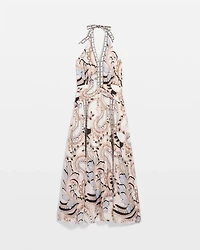 Halter-Tie Maxi Dress