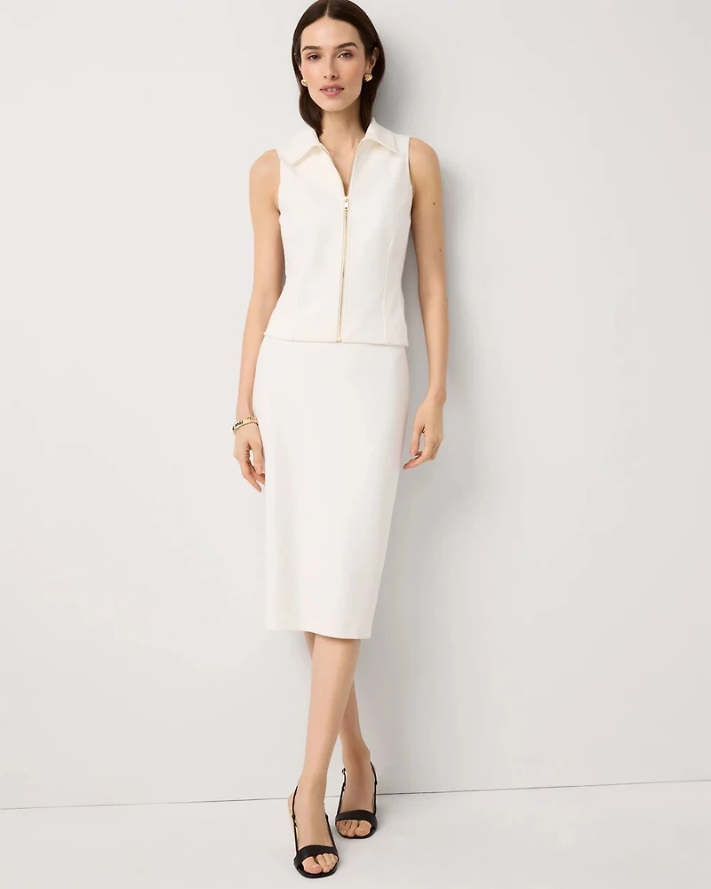 Knit Crepe Pencil Skirt
