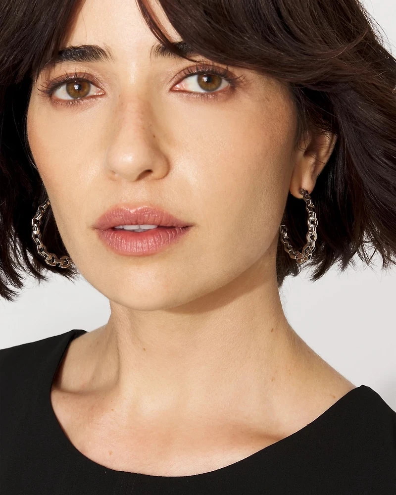 Geometric Links Hoop Earrings