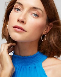 Gold Small Pave Hoop Earring