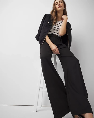 High-Rise Belted Wide Leg Trouser