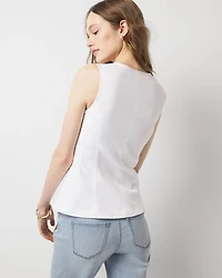 Denim Button Front Vest