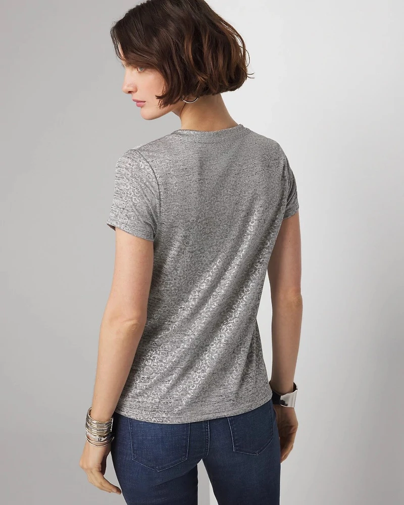 Short Sleeve Foil Crewneck Tee