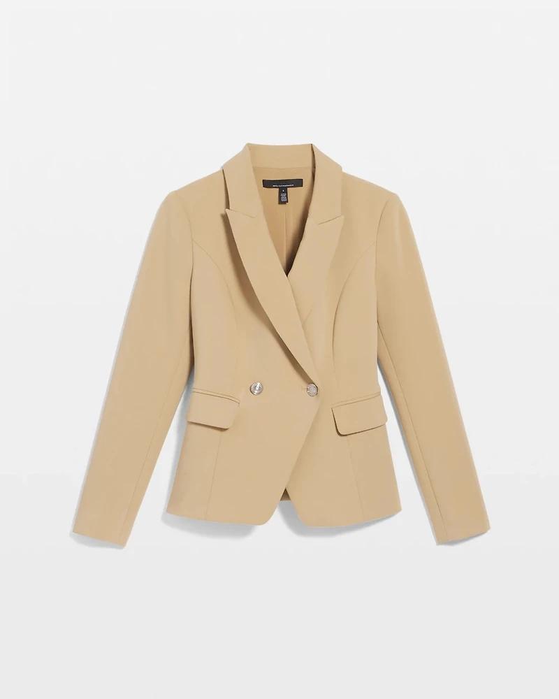 Petite Cropped Double Button Blazer