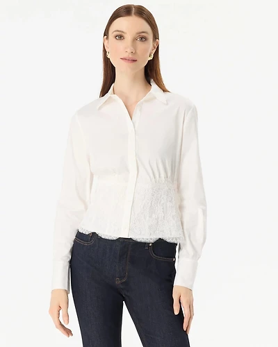 Lace Corset Poplin Shirt