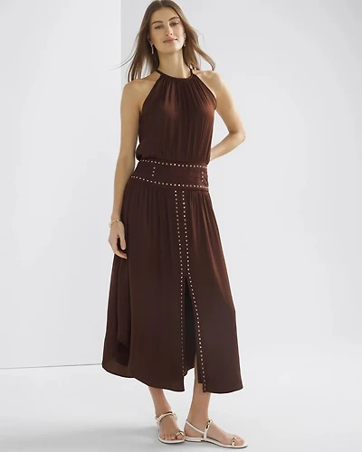 Petite Halter Studded Midi