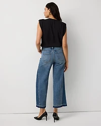 Raw Hem High Rise Wide Leg Jean