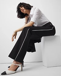 High-Rise Relaxed Trouser with Piping