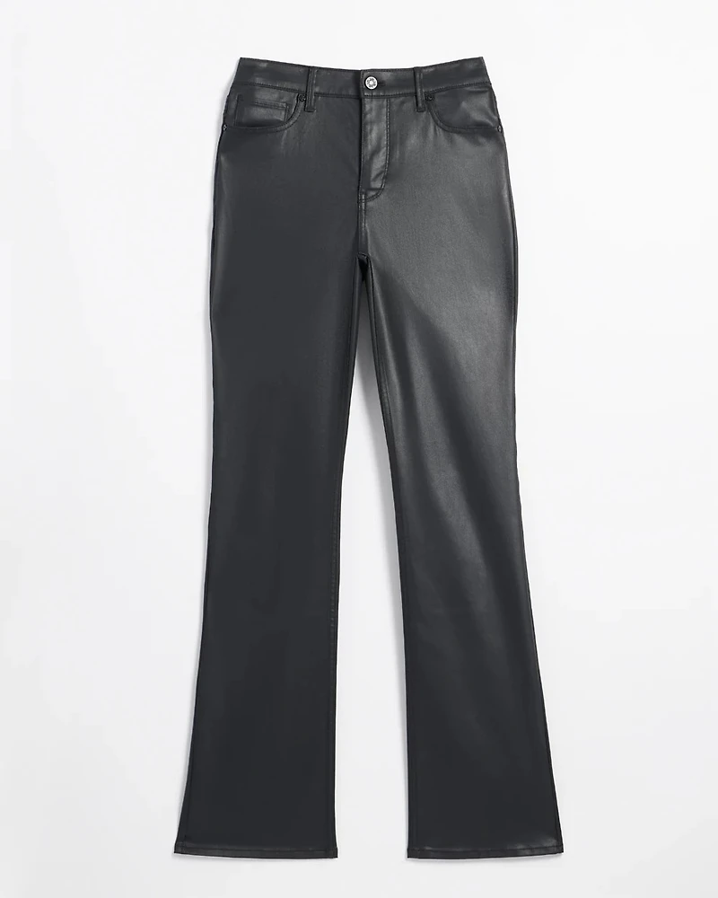 High Rise Coated Bootcut Jeans